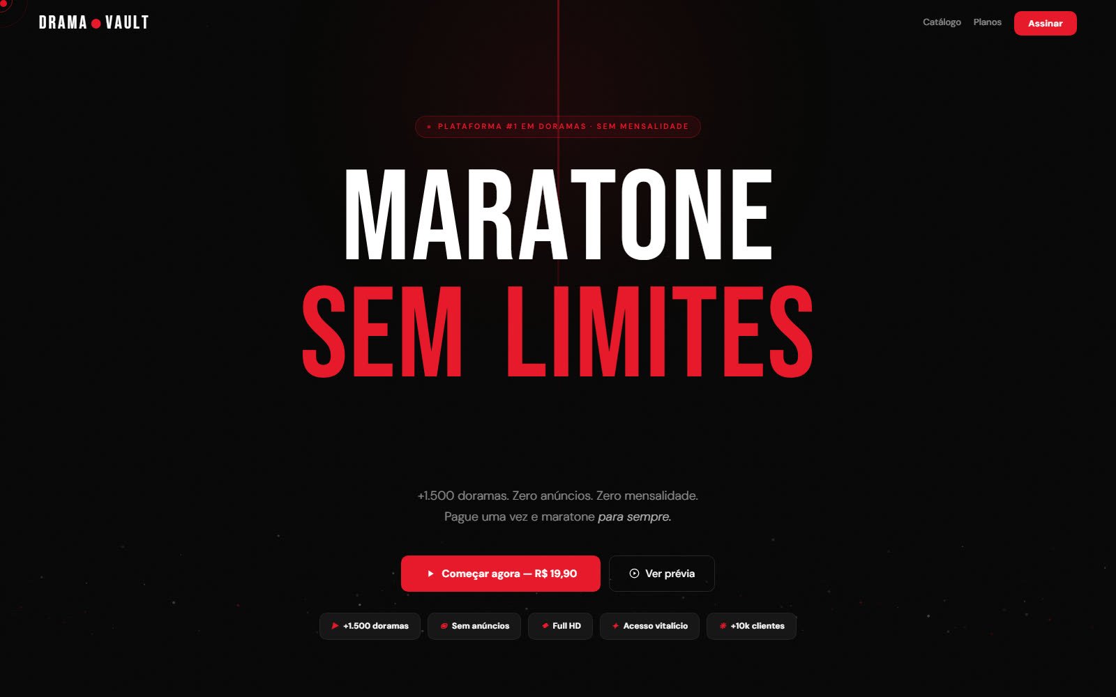 Preview do site DramaVault